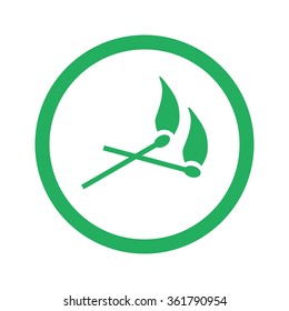 Flat green Matches icon and green circle