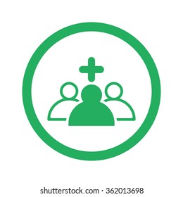 Flat green Medical Team icon and green circle