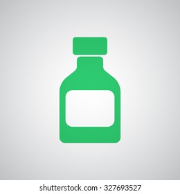 Flat green Medicine Bottle icon 