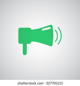 Flat green Megaphone icon 