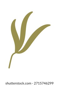 La rama de muérdago verde plana hace una decoración navideña perfecta. El ornamento y la planta de Kraft traen el estilo del arte del regalo de la Navidad. El gráfico festivo es ideal para la caja y la decoración de temporada.