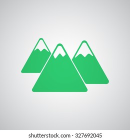 Flat green Mountain icon 