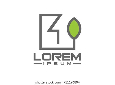 flat green natural architecture logo