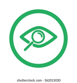 Flat Green Observe Icon And Green Circle