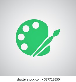 Flat green Palette icon 