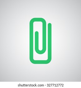 Flat green Paper Clip icon 