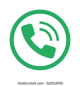 Flat Green Phone Icon Green Circle Stock Vector (Royalty Free ...