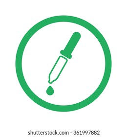 Flat green Pipette icon and green circle