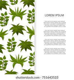Flat green plants banner poster design with text. Vector illustration
