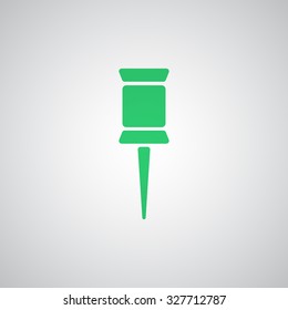 Flat green Pushpin icon 