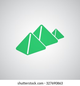 Flat green Pyramids icon 