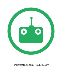 Flat green Radio Control icon and green circle