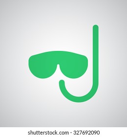 Flat green Scuba Diving icon 