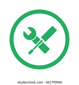 Flat green Service icon and green circle