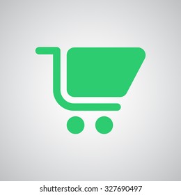 Flat green Shopping Cart icon 