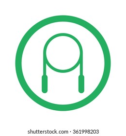 Flat green Skipping Rope icon and green circle