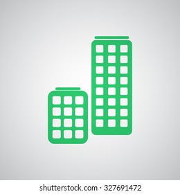 Flat green Skyscrapers icon 