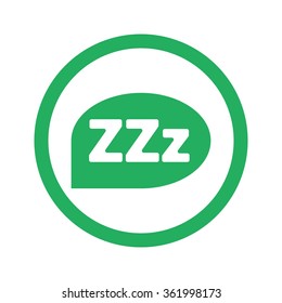 Flat green Sleep icon and green circle