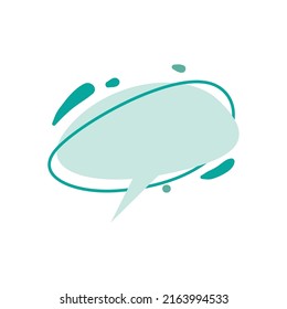 flat green speech balloon over white
