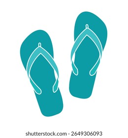 Flat green summer flip flops vector design