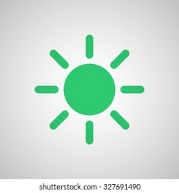 Flat green Sun icon 