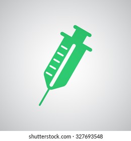 Flat green Syringe icon 