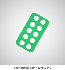 Flat green Tablet Strip icon 
