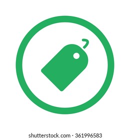 Flat green Tag icon and green circle