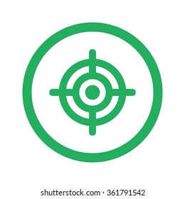 Flat green Target icon and green circle