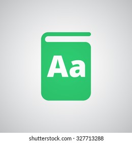 Flat green Text Book icon 