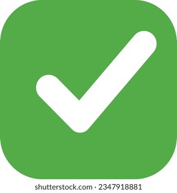 flat green Tick mark approved . Check mark icon symbols . symbol for website computer and mobile isolated on white background. green tick verified badge icon. 