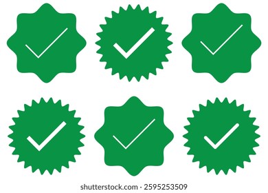 flat green Tick mark approved . Check mark icon symbols . symbol for website computer and mobile isolated on white background. green tick verified badge icon. 1176