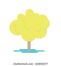 Flat green tree isolated.Vector illustration