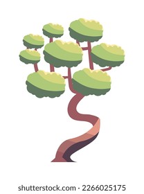árbol verde plano sobre blanco
