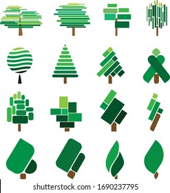 Flat green tree with smooth design and nice colors for you.