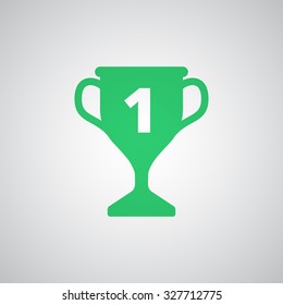 Flat green Trophy icon 