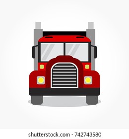 flat green truck car icon cartoon vector