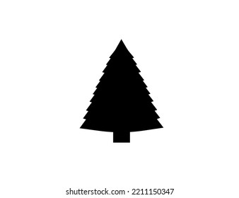 Flat green vector scon - fir-tree (pine). Park. Forest