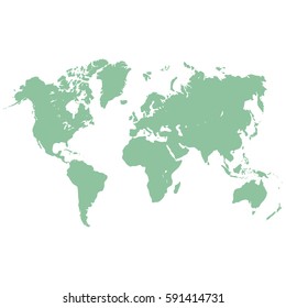 flat green vector world map