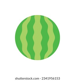 sandía verde plana sobre fondo blanco