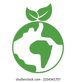 Flat Green World With Leaves Vectorart