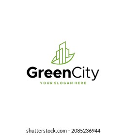 flat GreenCity real estate building Logo design