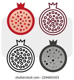 Flat grenade cut icon. Sweet food. Vector illustration. Stock image.