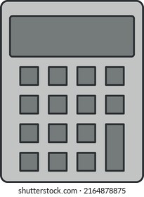 Flachgrauer Taschenrechner, Vektorsymbol.