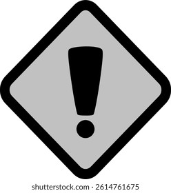 Flat Grey Diamond Warning Sign