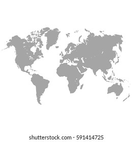 flat grey vector world map