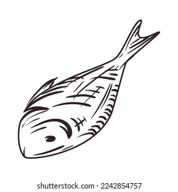 flat grill fish over white