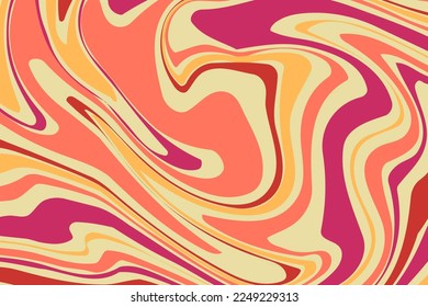 Flat groovy psychedelic background with colorful design