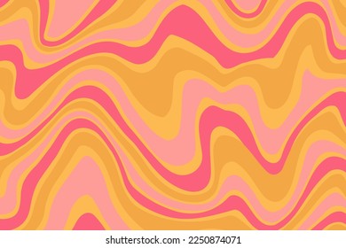 Flat groovy psychedelic background with colorful design
