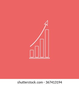 Flat growing graph icon.